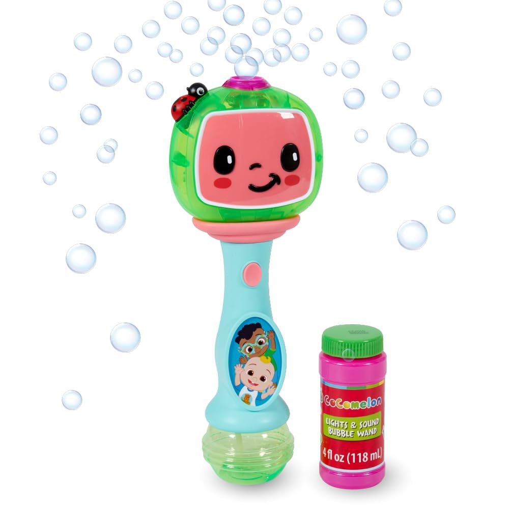 Little Kids Cocomelon Light and Sound Musical Bubble Wand, Includes Bubble Solution | Amazon (US)