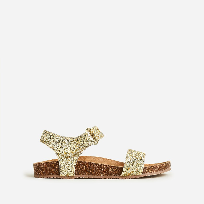 Girls' cork-sole glitter-strap sandals | J. Crew US