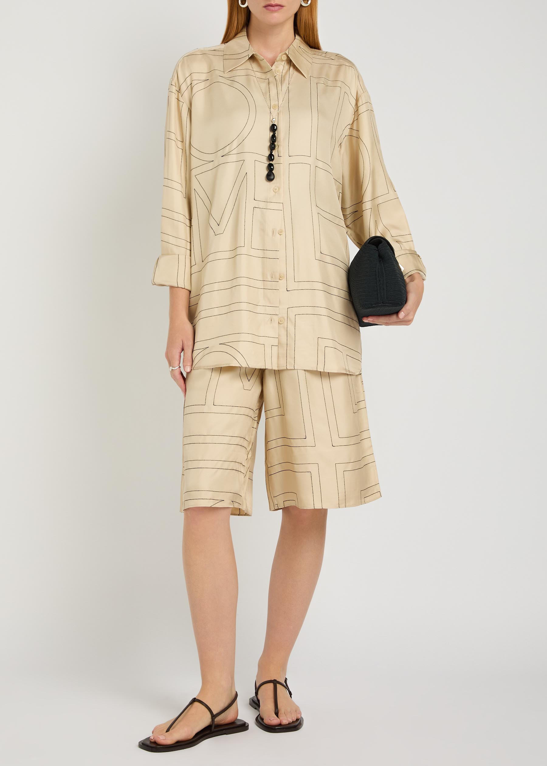 Logo-monogrammed silk shirt | Harvey Nichols