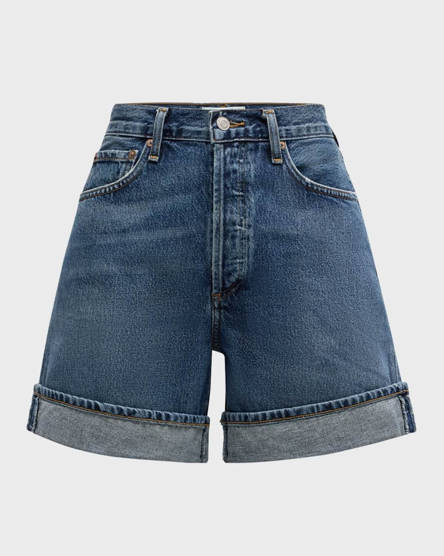 AGOLDE Dame Cuffed Denim Shorts | Neiman Marcus