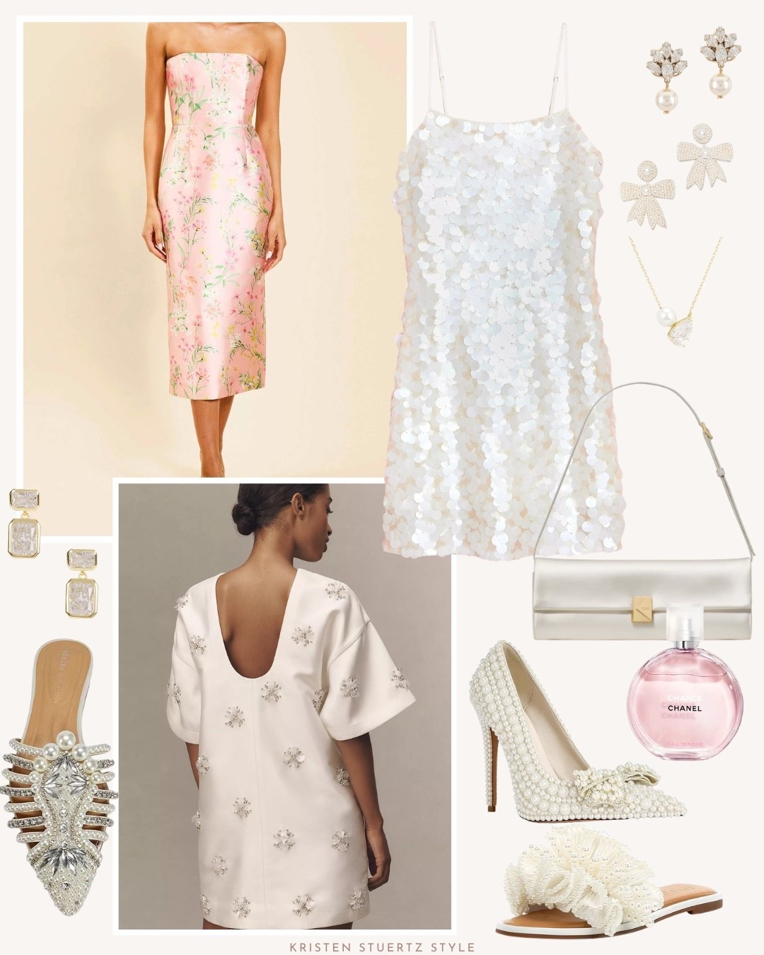 This bridal collection includes floral dresses, sequin flats, white pearl pumps, delicate accessories, handbags, and fragrance for the spring and summer bride.

#date night outfits #spring outfits 2026 #spring dresses #easter dress women #vacation outfits beach #ltkshoecrush #bridal #dresses #ltkseasonal 

@ltk 

#LTKTall #LTKOver40 #LTKWedding