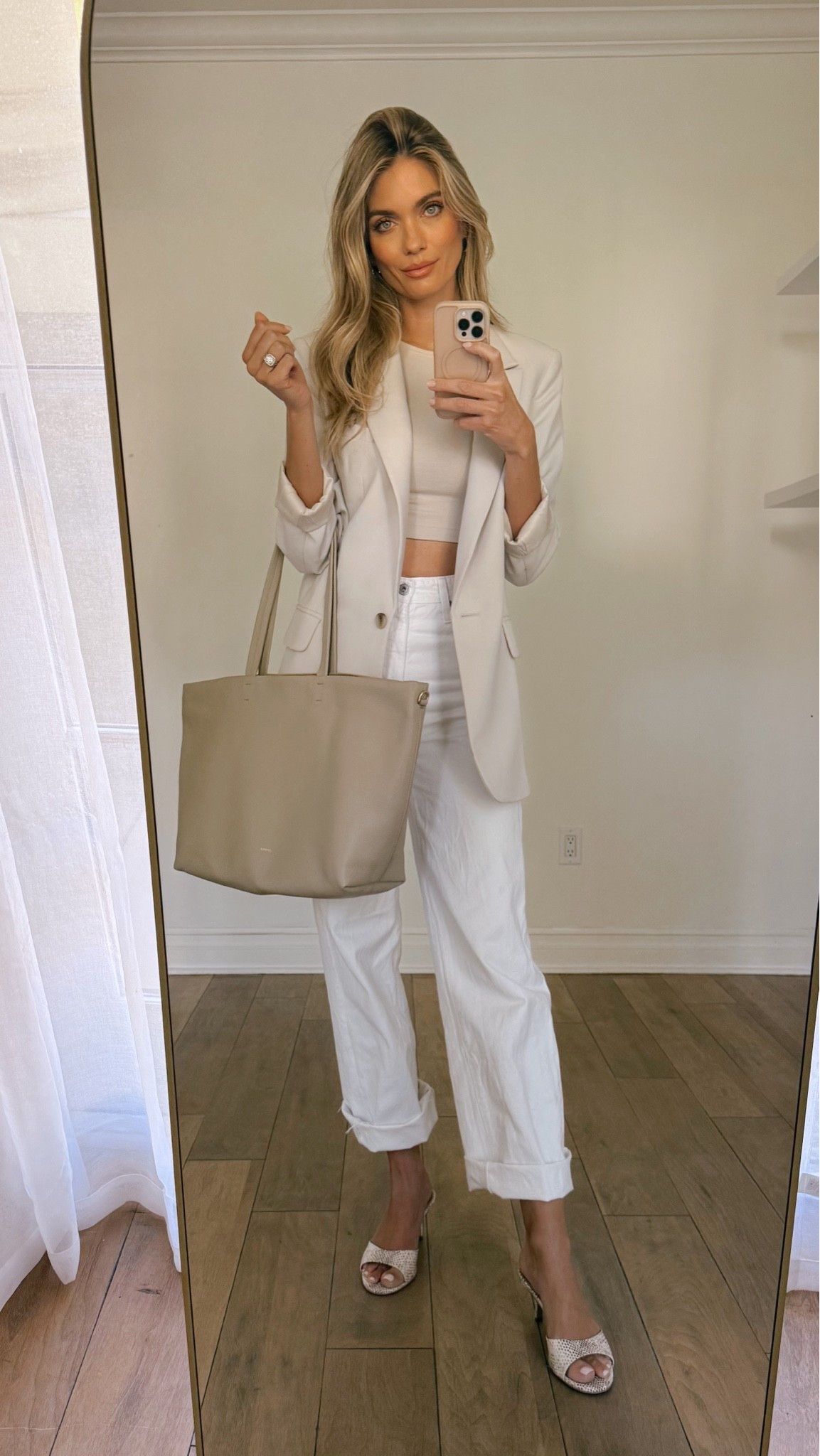 Outfit on repeat!!!

This is my FAVORITE tote bag ever. My dog chewed up my previous one so I immediately went and ordered the updated version. This updated version has a zipper closure which most totes don’t have so I’m flying and need to tuck it under a seat, I know my contents won’t spill out. It is such a soft, supple leather and incredibly lightweight unlike other totes. I can carry it all day and it doesn’t tire my shoulder. I can pop my laptop in for work days or snacks and water for mom-on-duty days. I also ordered the snap-in insert with a zipper pouch for extra organization!

These little snakeskin mules are also such a find! I was at a coffee shop when a girl walked in wearing them and I fell in love. I ordered them on the spot and now I wear them every day!

#LTKootd #LTKOver40