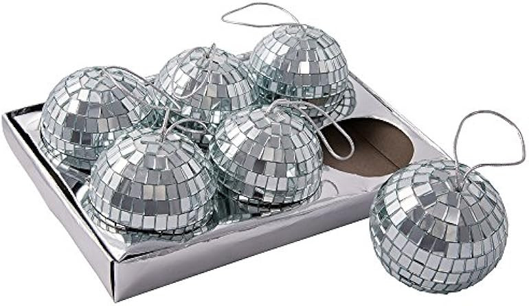 Kurt Adler 2 7/8" Glass Mirror Ball Ornaments, 6 Piece Set | Amazon (US)