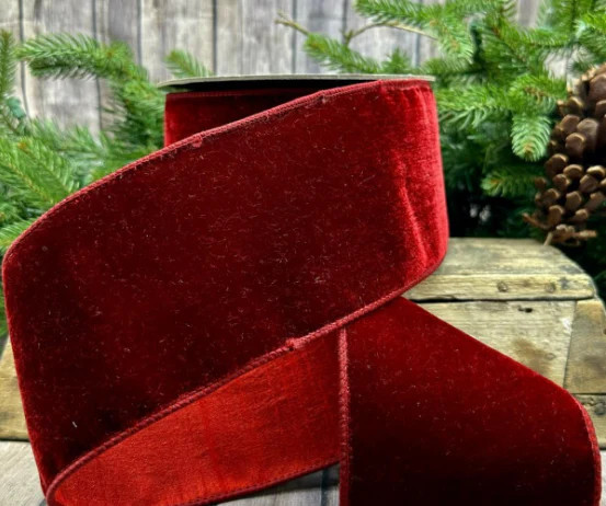 Ruby Lush Velvet Ribbon - 4" | 305 Deco Living & Co
