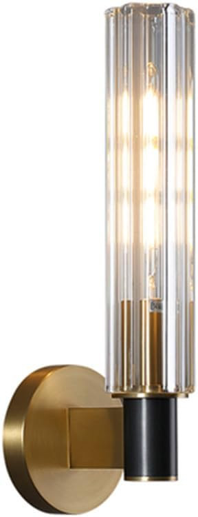 Mid Century Glass Wall Sconce 2-Light Brass Hallway Wall Light Long Tube Glass Linear Wall Lighti... | Amazon (US)