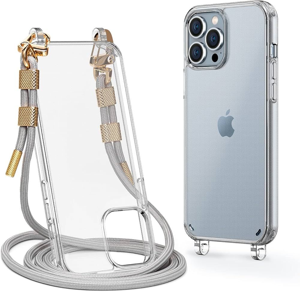 Clear Case for iPhone 13 Pro Max, Crossbody Adjustable Neck Shoulder Lanyard Strap Shockproof Pro... | Amazon (US)