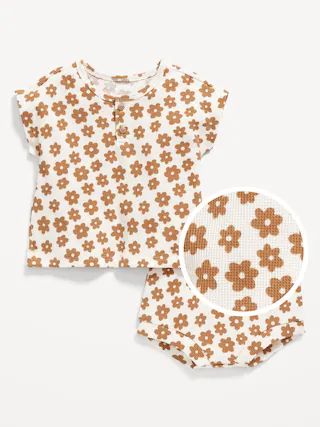 Thermal-Knit Henley Top and Bloomer Shorts Set for Baby | Old Navy (US)
