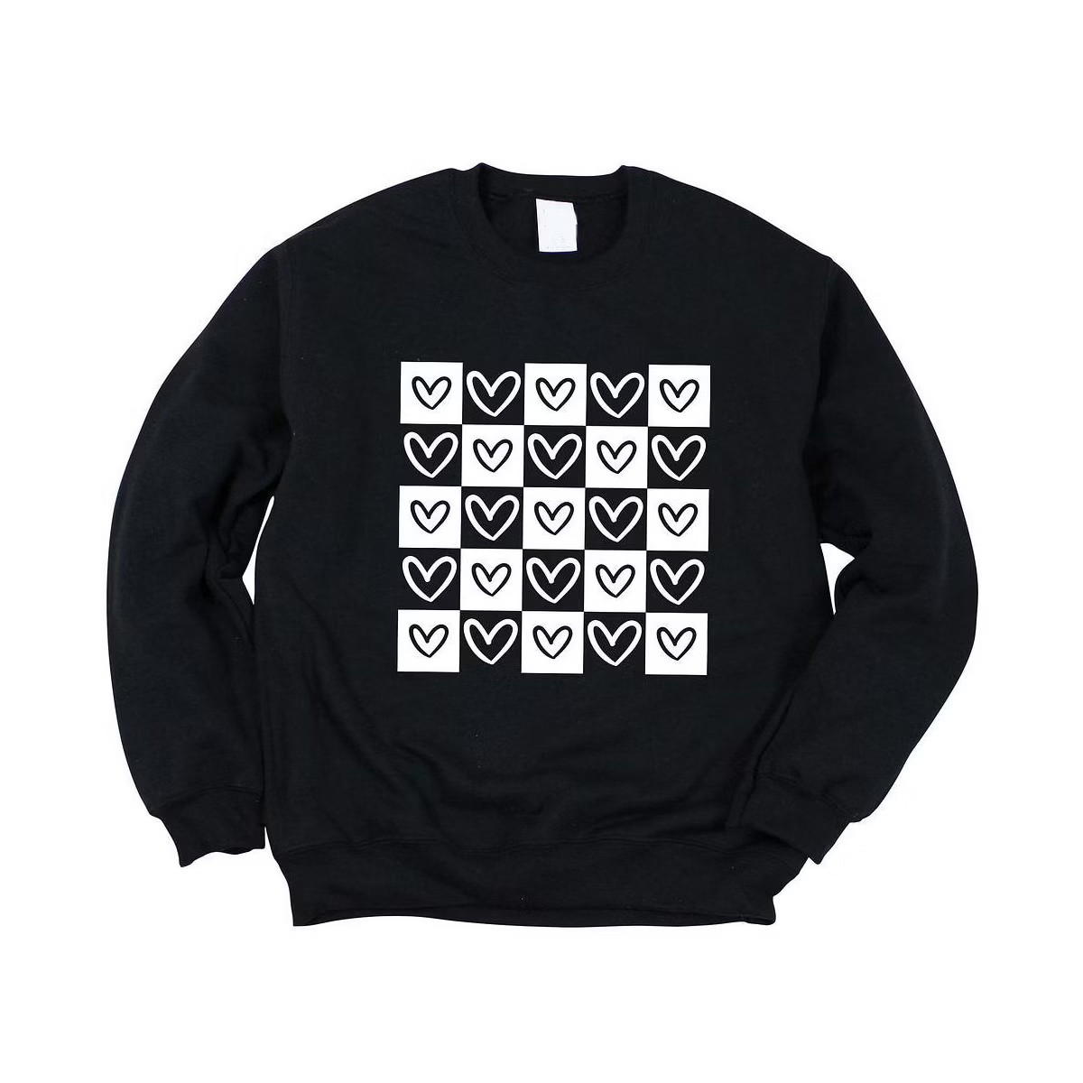 Simply Sage Market Women's Graphic Sweatshirt Heart Checkerboard | Target