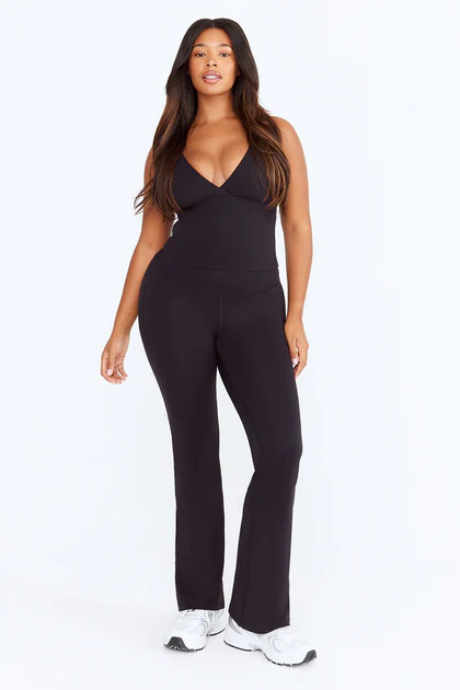SKINLUXE HIGH WAISTED FLARED LEGGING - SHADOW BLACK | TALA (UK)