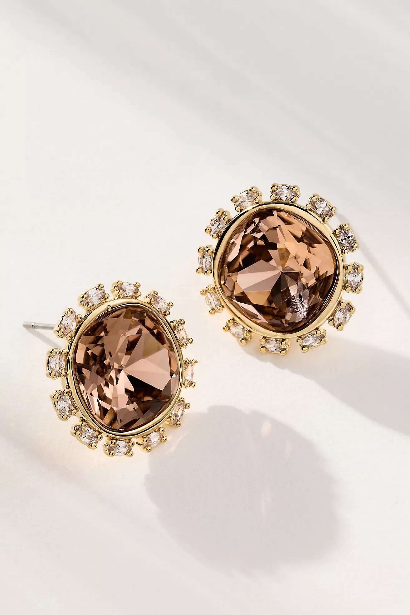 Round Crystal Stud Earrings | Anthropologie (US)