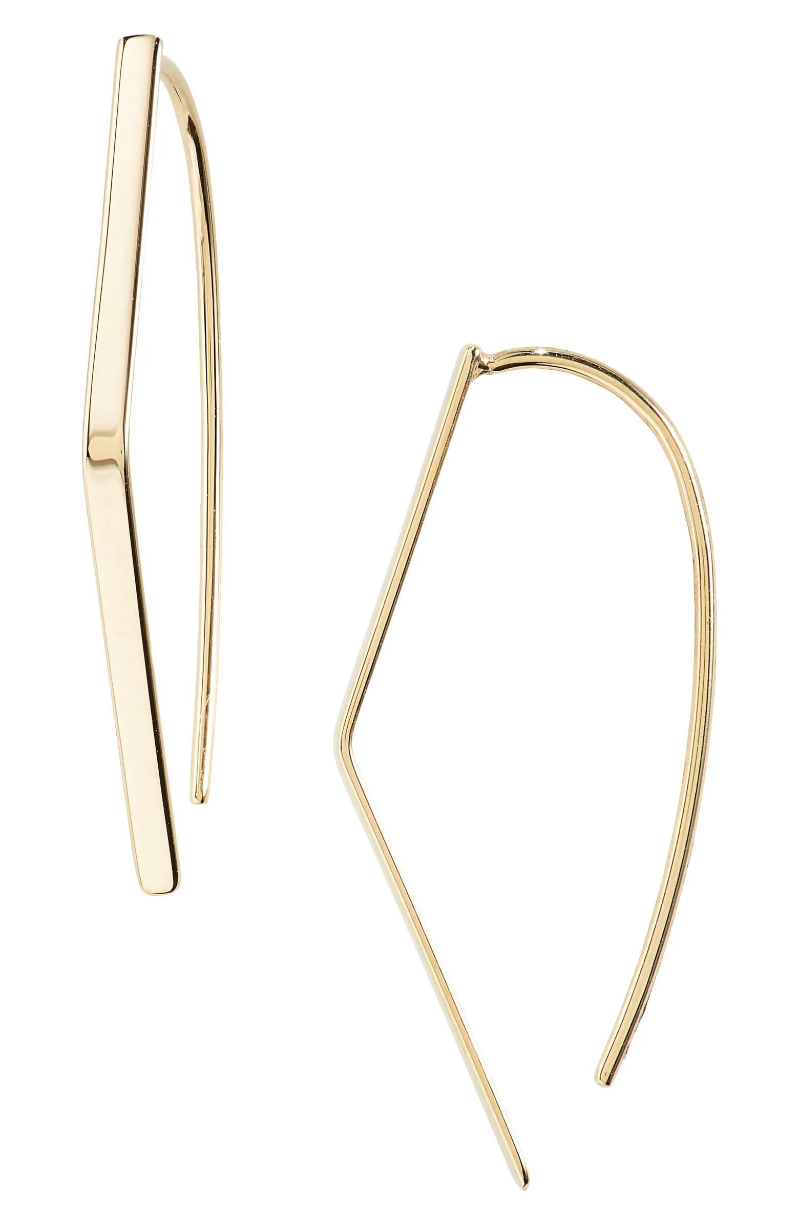 Small Flat Geometric Hooked On Hoop Earrings | Nordstrom