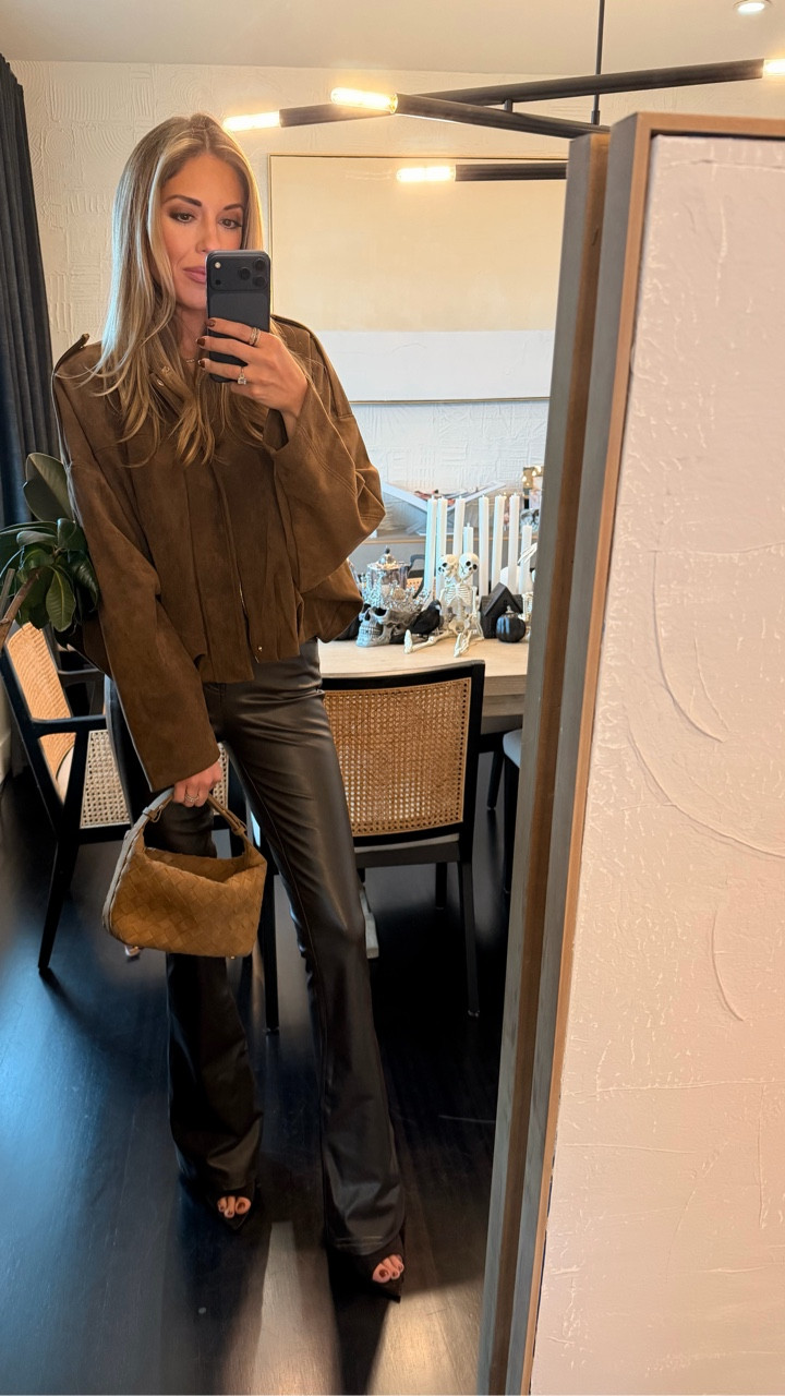 Fall brown suede jacket and brown leather pants! My jacket is Zara! Linked on my insta 

#LTKShoeCrush #LTKWorkwear #LTKSeasonal