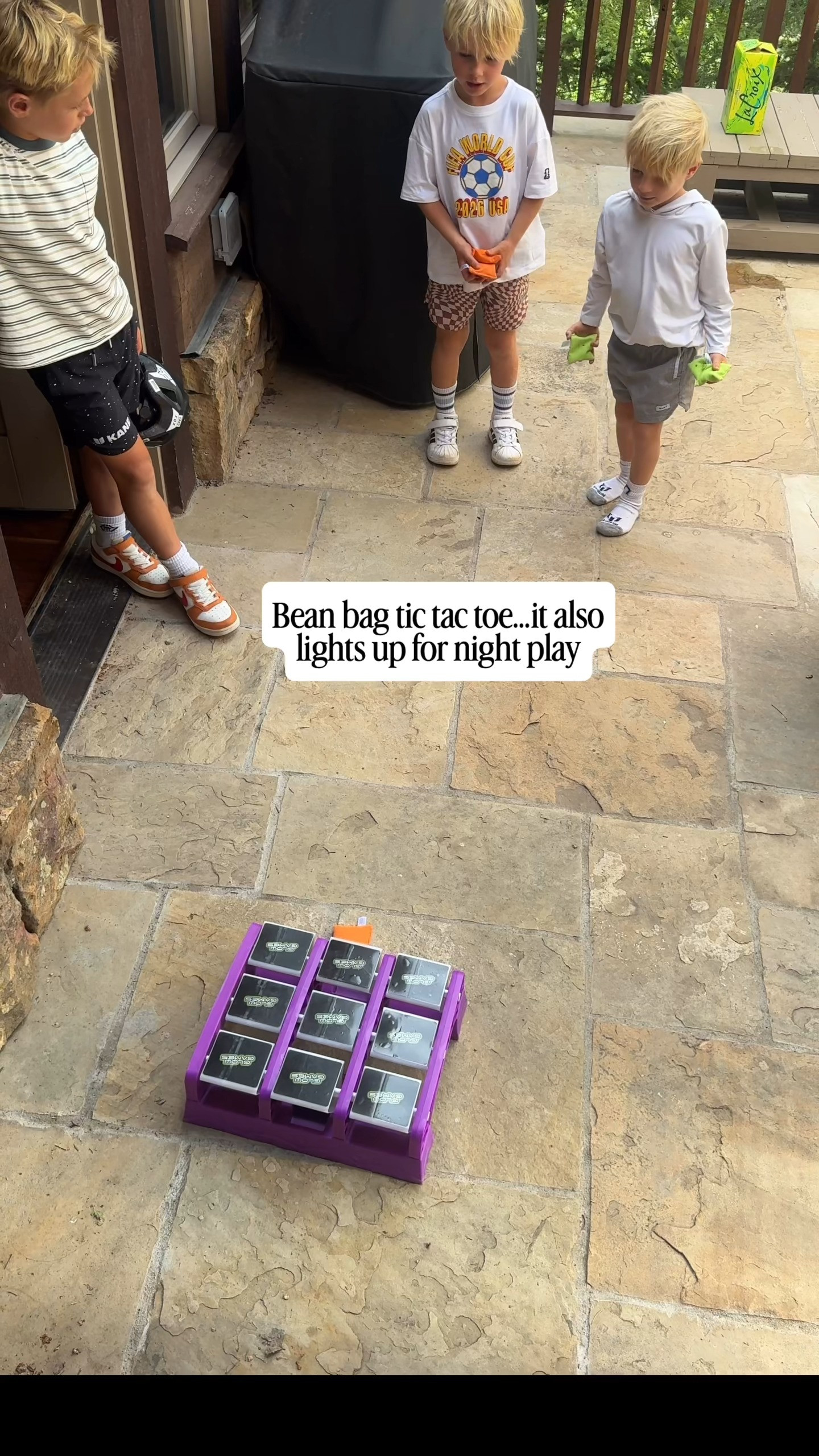 A great outdoor game for kids!  Glows for nighttime play too!  A mix of bean bag toss and tic tac toe! 

#OutdoorGames #KidsGames #Kids #GiftsForKids #SummerFun ￼

#LTKActive #LTKKids