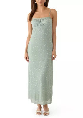 Pink Rose Women's Empire Waist Lace Trim Bow Maxi Dress | Belk