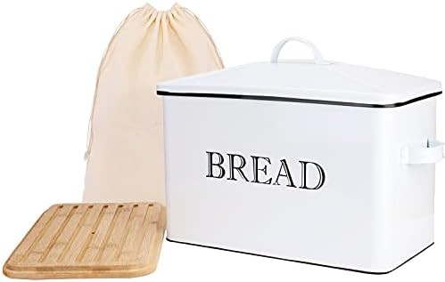 Bread box with cutting board, bread boxes for kitchen counter extra large, bread box for kitchen ... | Amazon (US)