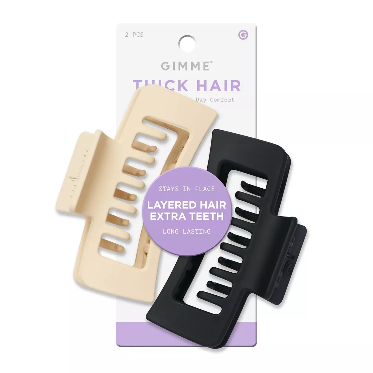 Gimme Beauty Thick Hair Extra Teeth Claw Clips - 2pc | Target