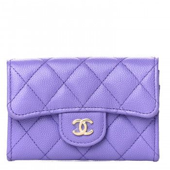 CHANEL

Caviar Quilted Flap Card Holder Wallet Purple | Fashionphile