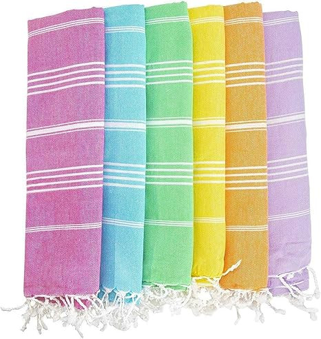 HAVLULAND (Set of 6) 100% Turkish Cotton Beach Towels (71"X39") Prewashed for Soft Feel - Oversiz... | Amazon (US)