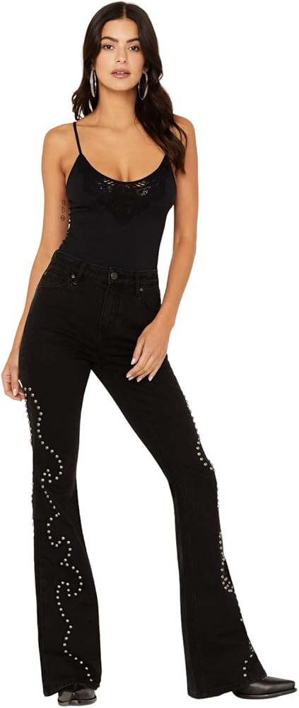 Idyllwind Women's Alameda High Risin Studded Stretch Flare Jeans - Iwsp23j34 | Amazon (US)