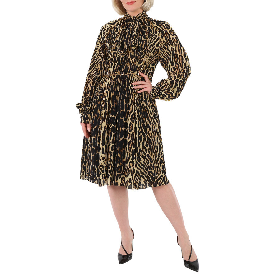 Burberry Ladies Embellished Leopard Silk Dress | Jomashop.com & JomaDeals.com