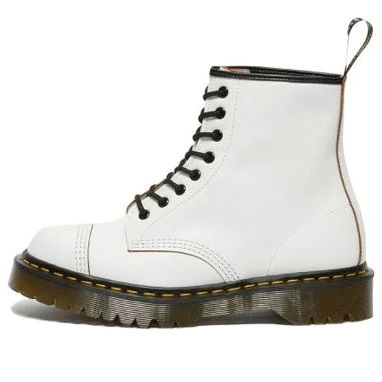 Dr. Martens 1460 Bex Made in England Toe Cap Lace Up Boots 'White' | KICKS CREW
