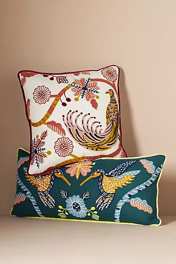 Embroidered Gustav Pillow | Anthropologie (US)
