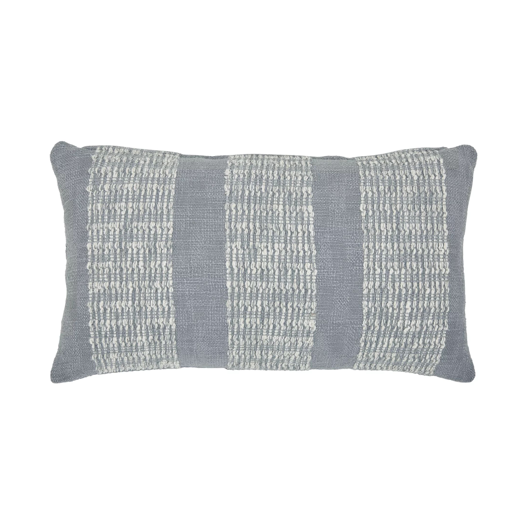 Better Homes & Gardens 14" x 24" Grey Textured Panel Stripe Cotton Rich Decorative Pillow - Walma... | Walmart (US)