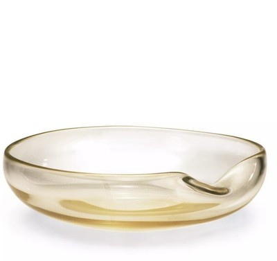 NIB Elsa Peretti 10in Tiffany Murano Glass Thumbprint Bowl 24K Gold Signed | eBay US