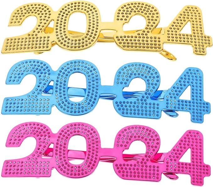 PACKOVE 2024 Glasses New Years 2024 Eyeglasses Happy New Year Eyeglasses Novelty Sunglasses 2024 ... | Amazon (US)