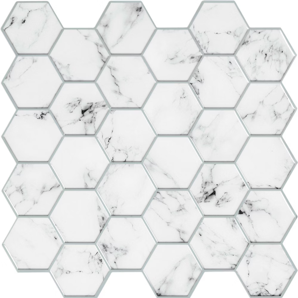 RoomMates Carrara Marble Hexagon Peel And Stick Backsplash | Target