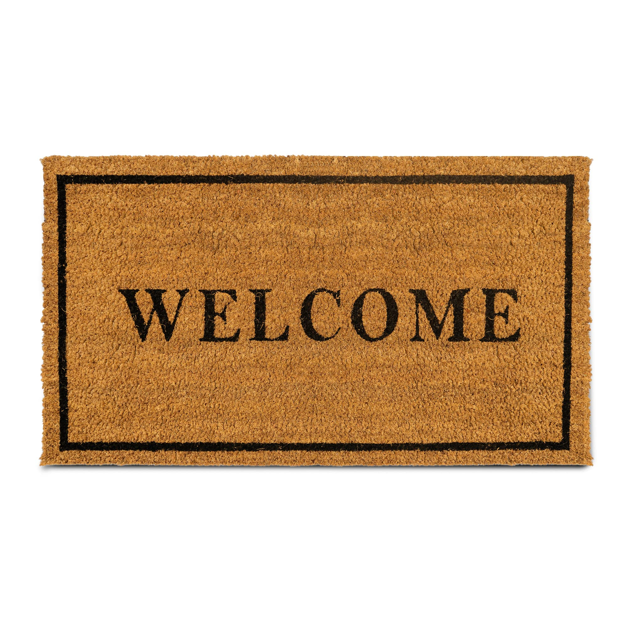 PLUS Haven Coco Coir Door Mat with Heavy Duty Backing, Welcome Doormat, 17.5”x30” Size, Easy ... | Amazon (US)