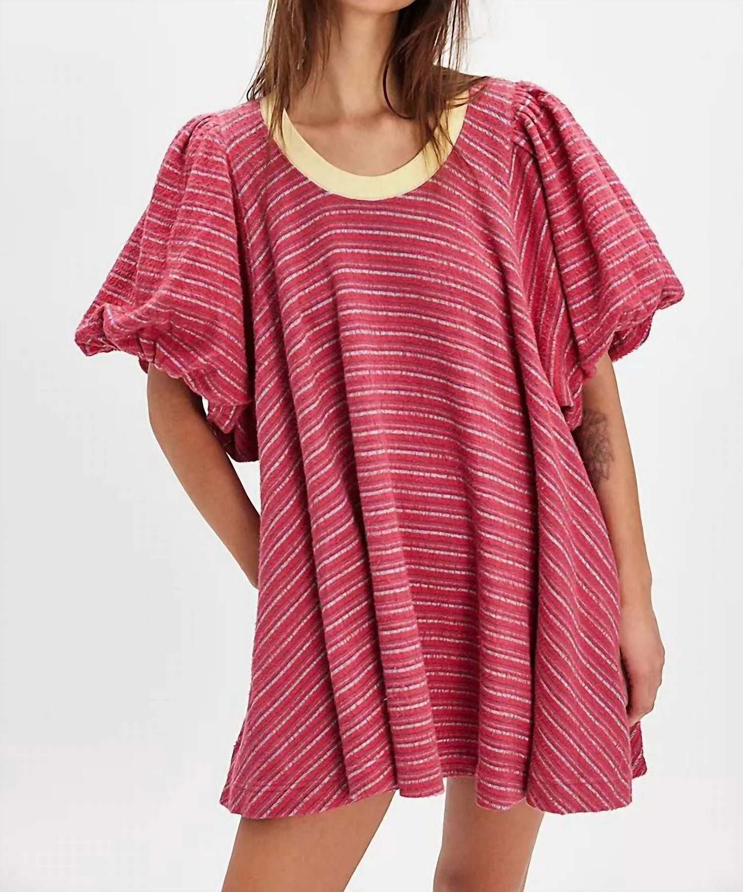 Hudson Scoop Neck Pullover In Red Combo | Shop Simon