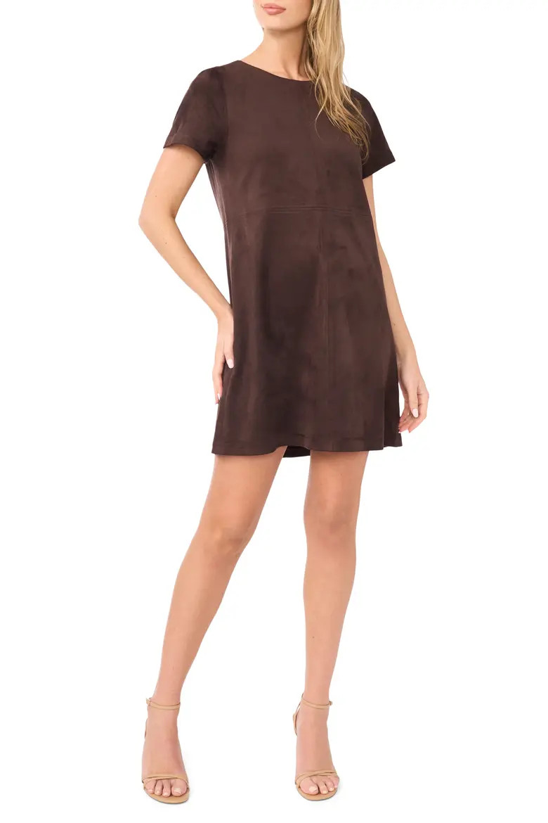 Faux Suede Paneled Shift Dress (Women) | Nordstrom | Nordstrom