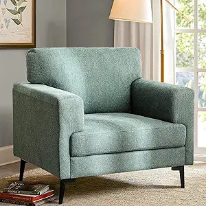 CDCASA Accent Chair, Linen Fabric Oversized Mid Century Modern Chair Set of 1, Comfy Upholstered ... | Amazon (US)