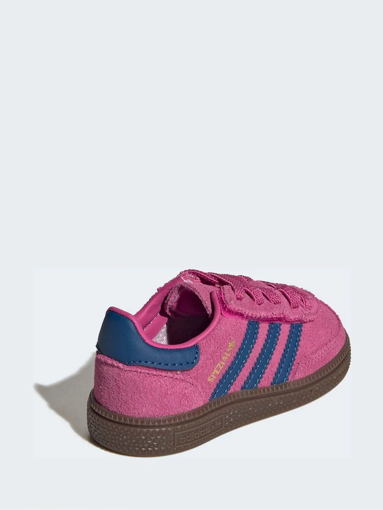 adidas Originals Pink/Navy Handball Spezial Comfort Closure Elastic Lace Infant Trainers | Next US