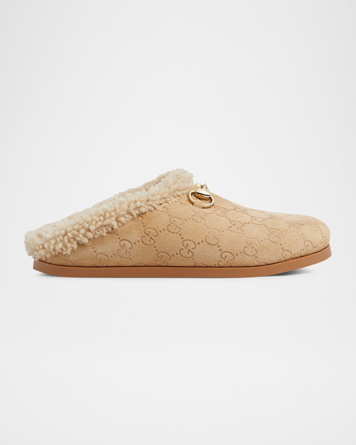 New Sol Suede Shearling Horsebit Mules | Neiman Marcus