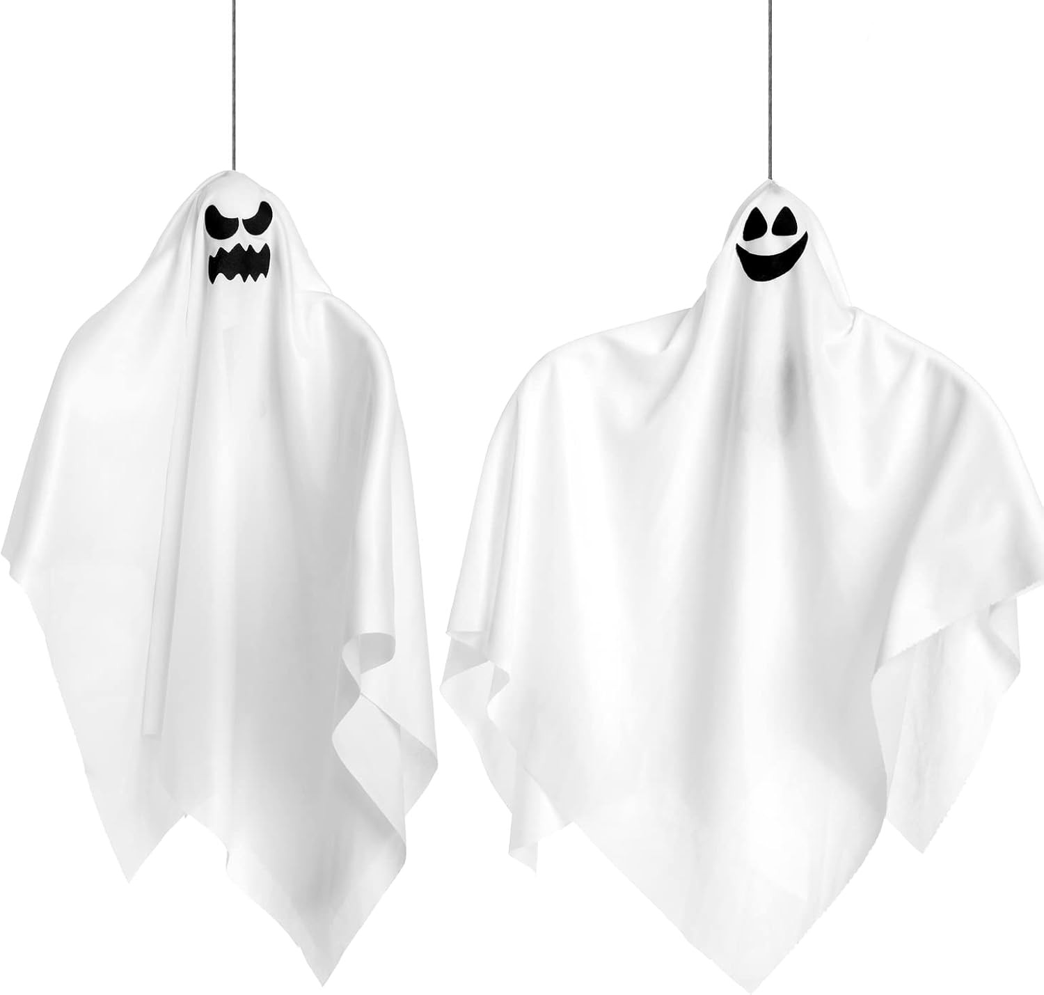 Light-Up Halloween Hanging Ghost Decorations(2 Pack), 27.5” Cute Flying Ghosts for Outdoor Indo... | Amazon (US)