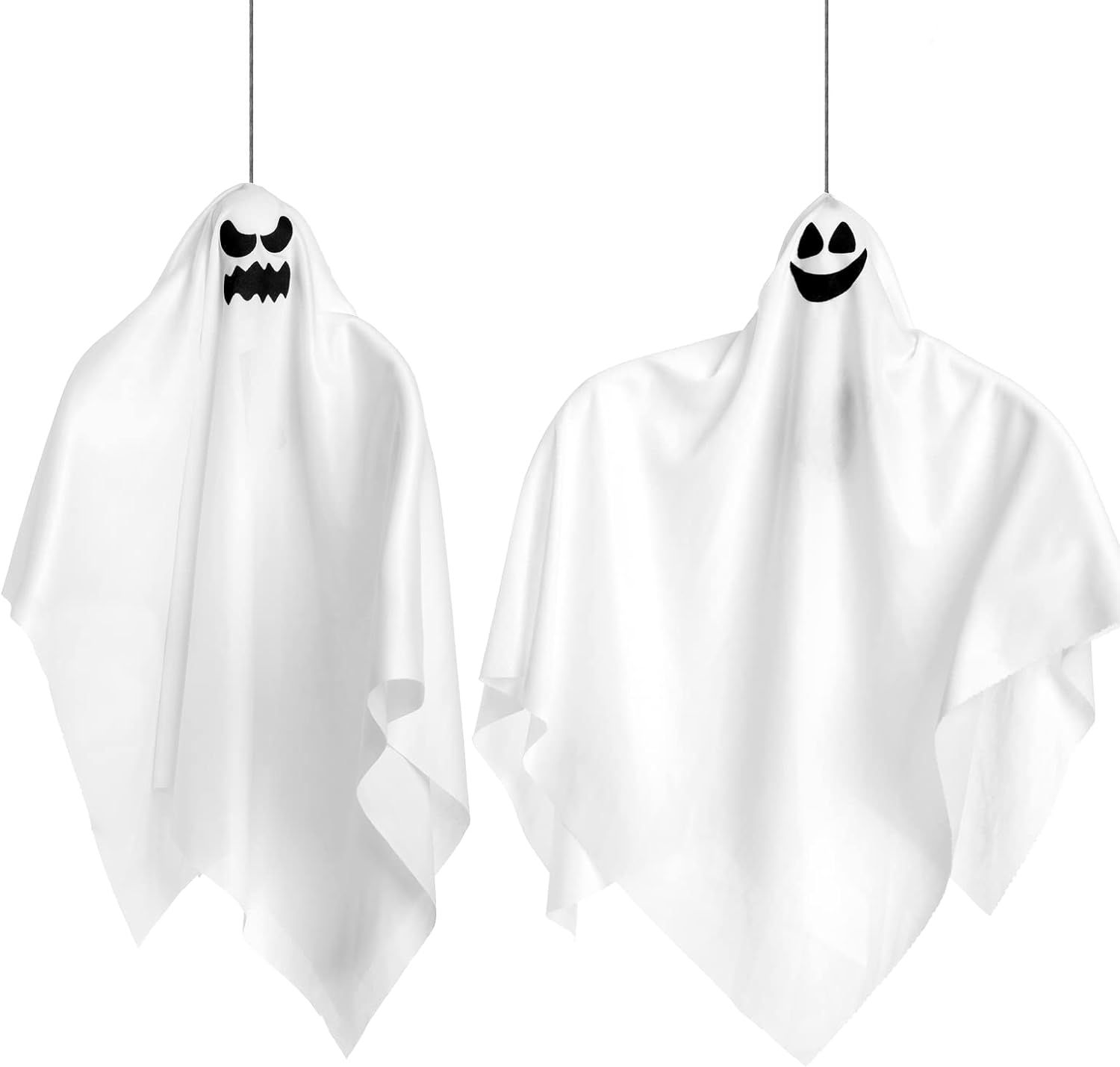 Light-Up Halloween Hanging Ghost Decorations(2 Pack), 27.5” Cute Flying Ghosts for Outdoor Indo... | Amazon (US)