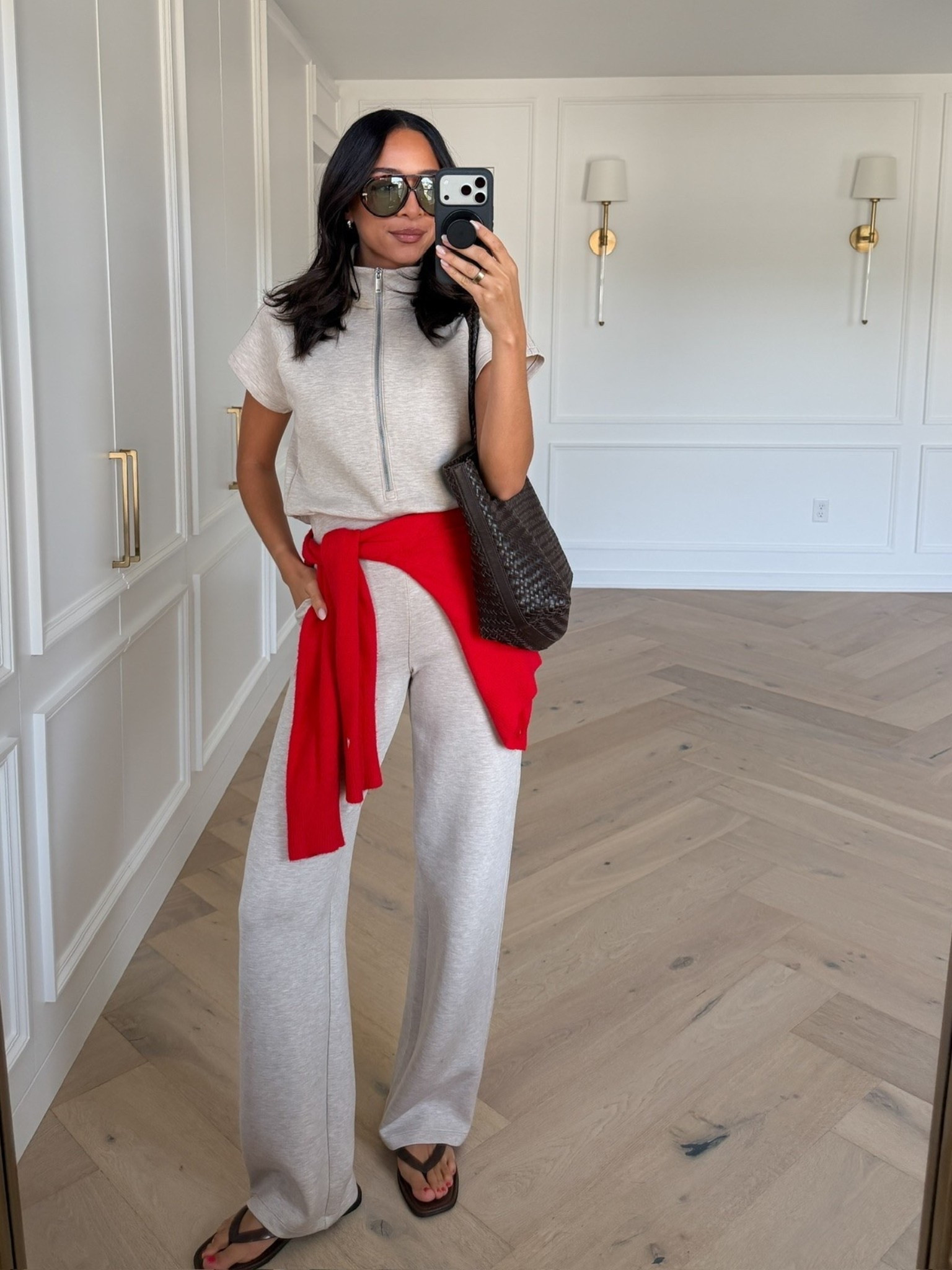 Use code AE25 to save 25% off full priced AirEssentials!! This jumpsuit is so chic, polished, and the fabric is made with the most buttery soft material! It can be worn as loungewear, travel outfit and airport outfit and it has pocket!! Wearing size XS jumpsuit in bone heather and size S red cardigan

#LTKTravel #LTKSeasonal #LTKSaleAlert