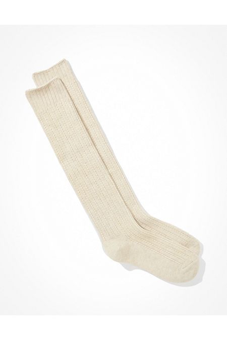 AE Over the Knee Socks Women's Cream One Size | American Eagle Outfitters (US & CA)