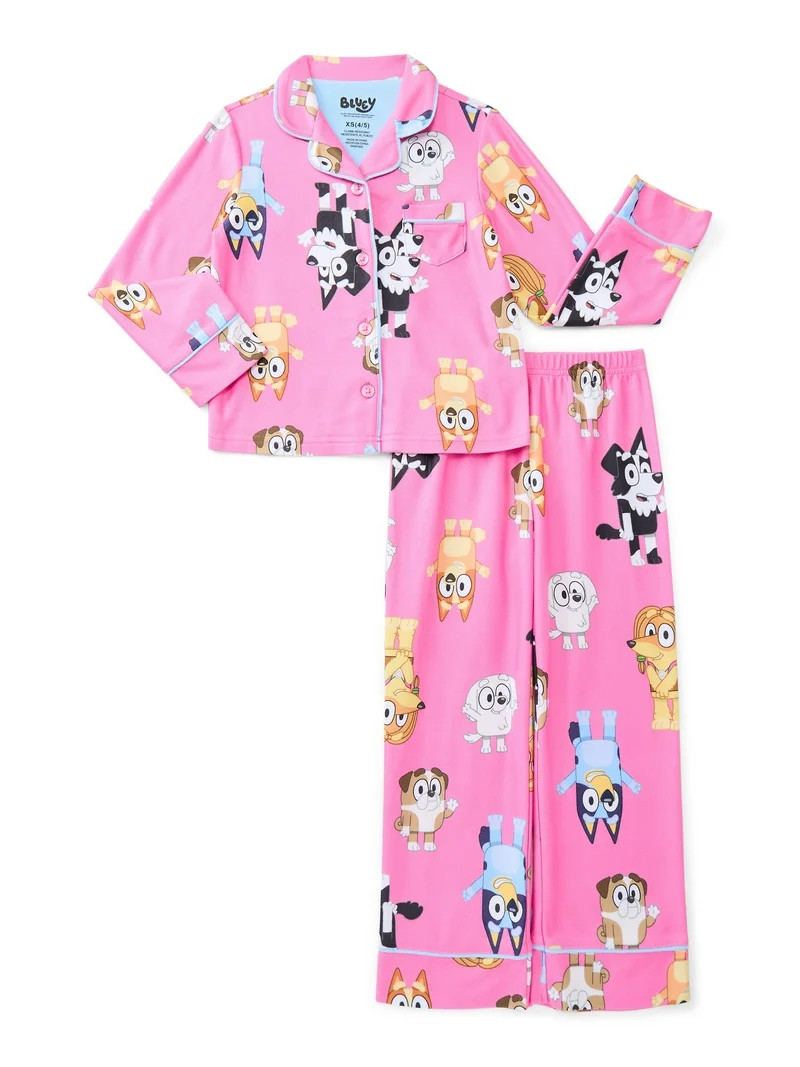 Bluey Girls Coat and Pants Pajama Set, 2-Piece, Sizes 4-12 | Walmart (US)