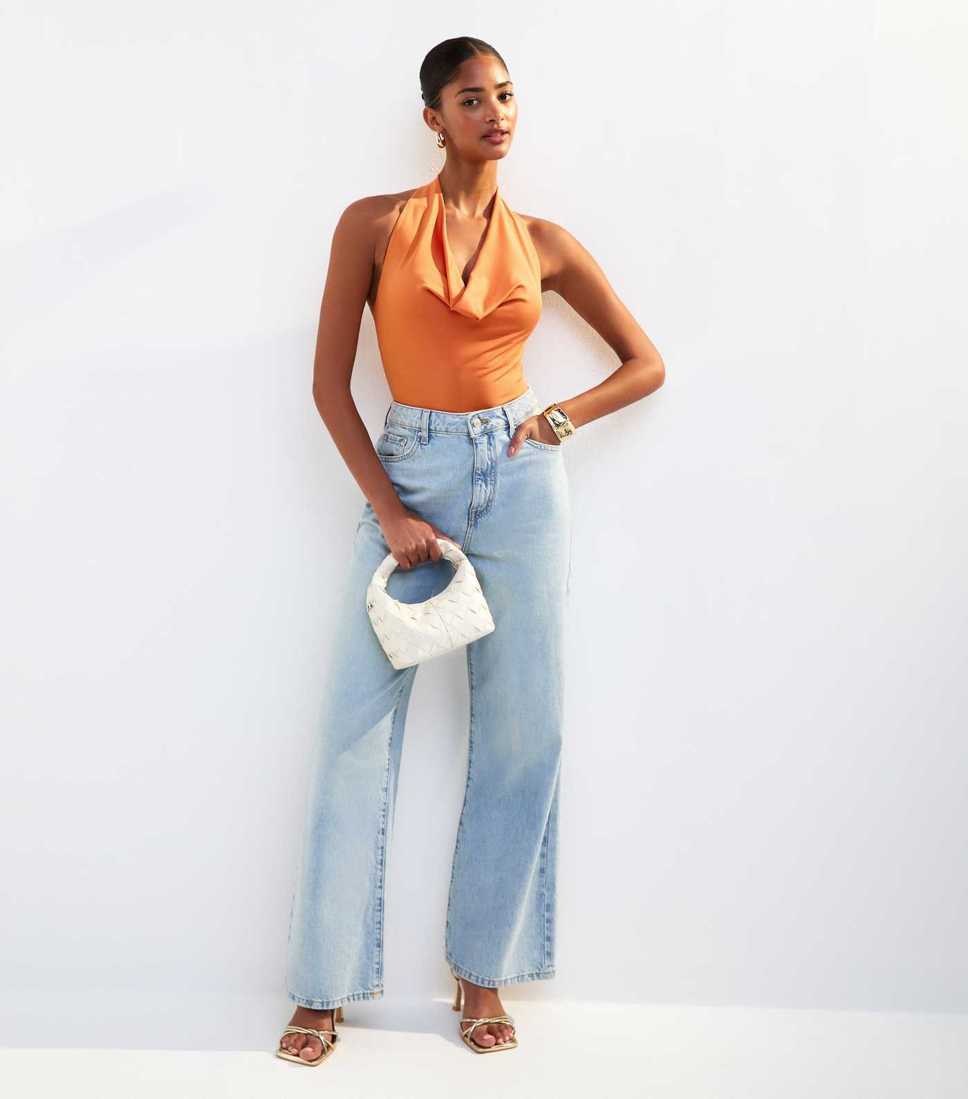 Bright Orange Halter Cowl Neck Sleeveless Body | New Look | New Look (UK)