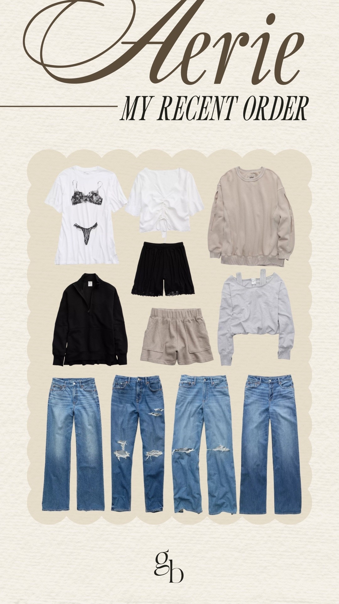 WHATS IN MY CART // ON THE WAY

recent aerie order

New at aerie, new arrivals, what i ordered, sweatshirts, boxer shorts, big T shirts, jeans, denim, curvy denim, strigid denim, comfy clothes, easy outfits, midsize, plus-size.

#LTKSaleAlert #LTKFindsUnder50 #LTKMidsize