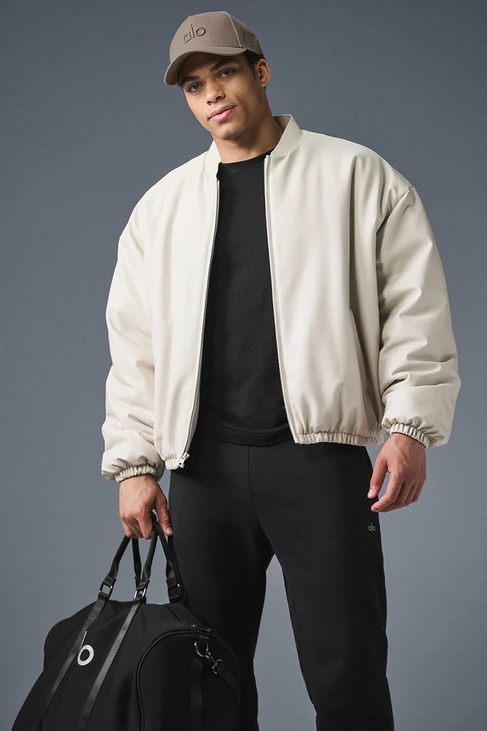 Faux Leather Premier Bomber - Bone | Alo Yoga (US)
