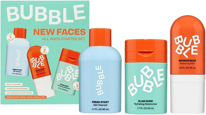 Bubble Skincare New Faces Gift Set - Skincare Set Includes Exfoliating Gel Cleanser, Balancing Fa... | Amazon (US)