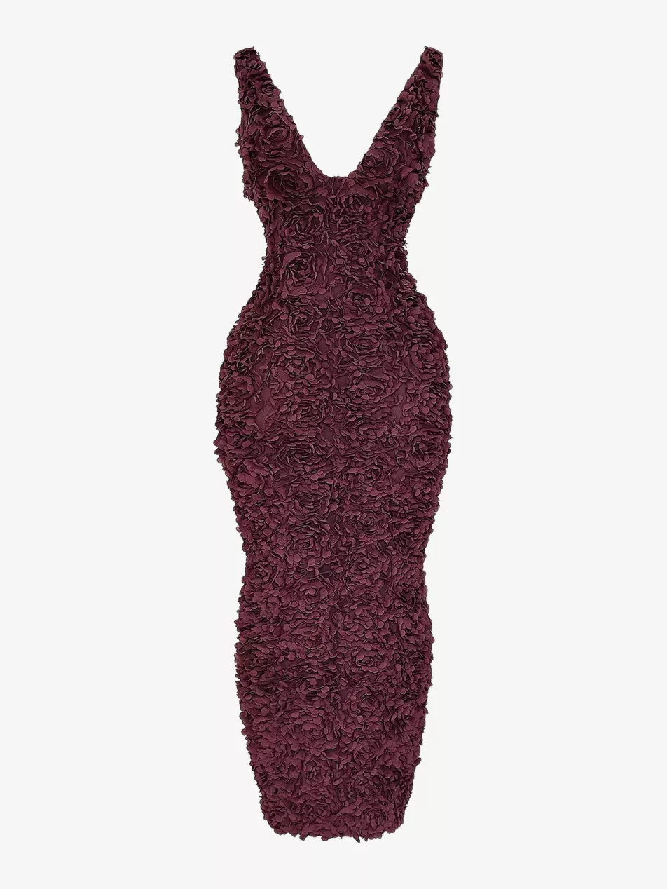 Carena floral-appliqué slim-fit woven maxi dress | Selfridges