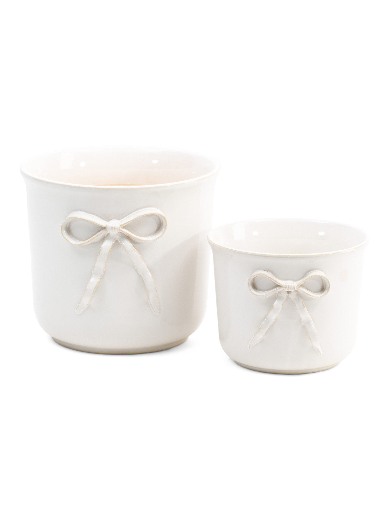 2pc Pretty Bow Ceramic Indoor Planters | Plants & Planters | Marshalls | Marshalls