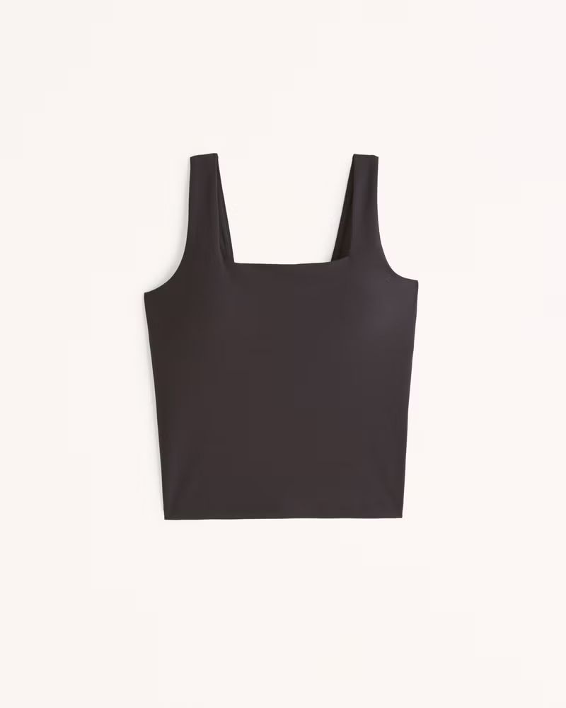 YPB sculptLUX Waist-Length Squareneck Slim Tank | Abercrombie & Fitch (US)