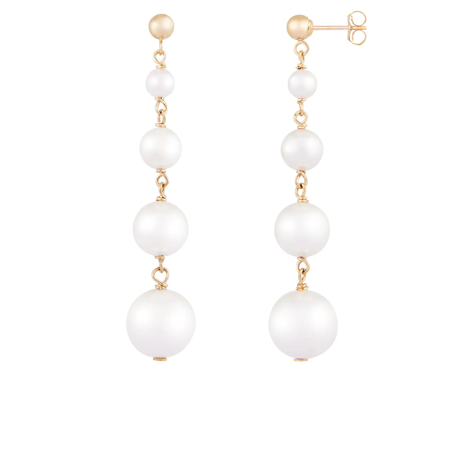 Splendid Pearls 14k Yellow Gold 4-8mm Pearl Earrings in White Lord & Taylor | Lord & Taylor