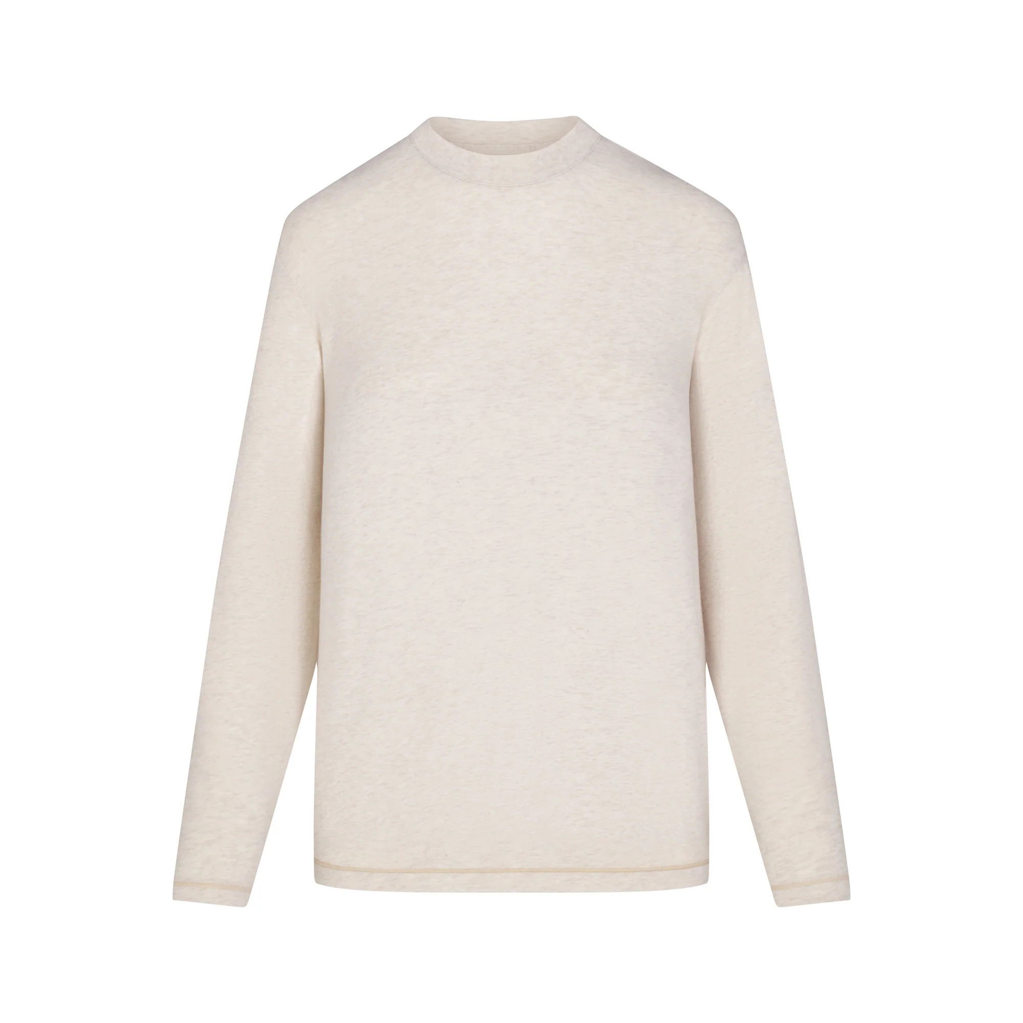 BOYFRIEND LONG SLEEVE T-SHIRT | HEATHER OATMEAL | SKIMS (US)